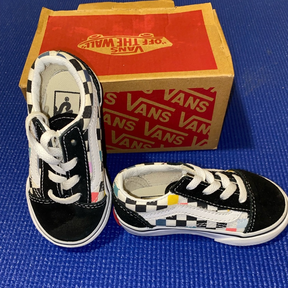 Vans - Old School Party Checker Low Top Sneakers - Toddler Size:5